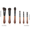 Custom Logo 6Pcs Travel Makeup Brush Set with PU Leather Pouch Mini Wooden Handle Cosmetic Brushes Wholesale OEM/ODM
