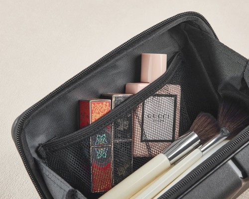 Travel Portable 8-Inch Pink Color Hard-Shell PP Cosmetic Bag Makeup Case