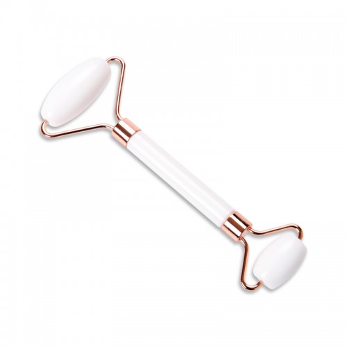 Natural Rose Quartz Facial Roller – Dual-Ended Jade Massage Roller for Skincare, Face Lifting & Relaxation