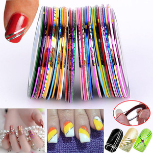 30PCS mixed color custom Nail Art Rolls Striping Tape Line Tips DIY nail art Sticker