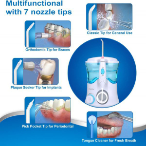 600ml Water Dental Flosser Oral DentJet Multifunctional Irrigator Dental Care Kit Teeth Cleaner Water Pick with 7 Nozzles