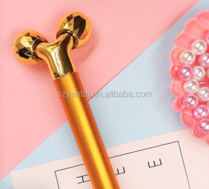 Beauty Portable Electrical Vibration Personal Care 3d Gold Facial Massager Roller Promote Blood Circulation