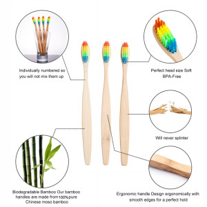 China Factory Black Natural Active Bamboo Charcoal Health Bamboo Toothbrush with Charcoal Bristles