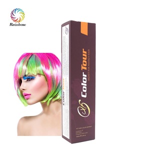 Colortour GMPC factory logo customized 52 colors harmless organic hair dye instantly