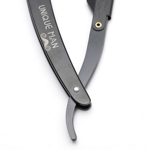 Custom logo straight safety razor blade man shaver stainless steel shaver