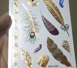 Custom Top Selling body art 3d flash gold temporary tattoos