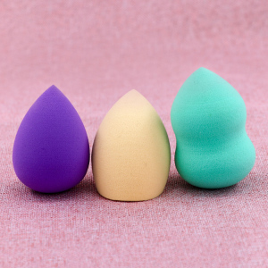 Customize Package Cosmetic Water droplets puff With Plastic Case Makeup Sponge Powder Puff