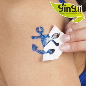 Factory customized body flash glitter temporary tattoo stencil