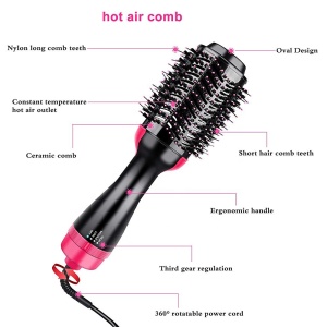 Hot air rotating hair brush dryer styler 3 in 1 home and hotel use one-step hair dryer and  hot air brush