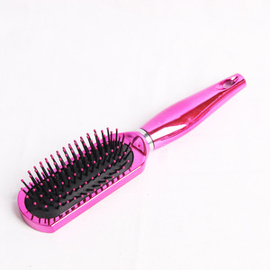 Hot Plastic Hair Brush Combs And UV Electroplating Tangle Hairbrush