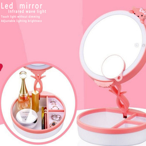 LED Touch Screen 22 Light Makeup Mirror Table Desktop Makeup 1X/2X/3X/10X Magnifying Mirrors Vanity 3 Folding Adjustable Mirror