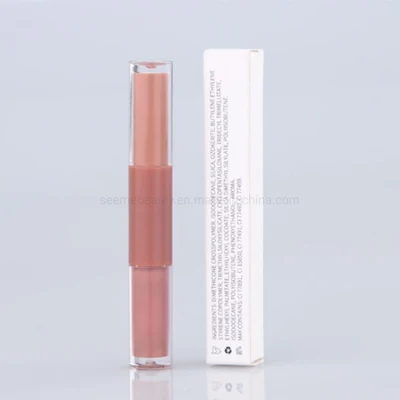 Make Your Logo Double Ended Long Lasting Waterproof Liquid Lipstick Private Label 2 in 1 Lip Gloss Lipstick