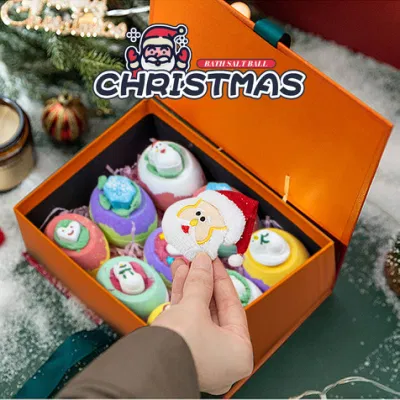 OEM ODM Customized Cleaning and Soothing Christmas Set Bath Salt Bomb