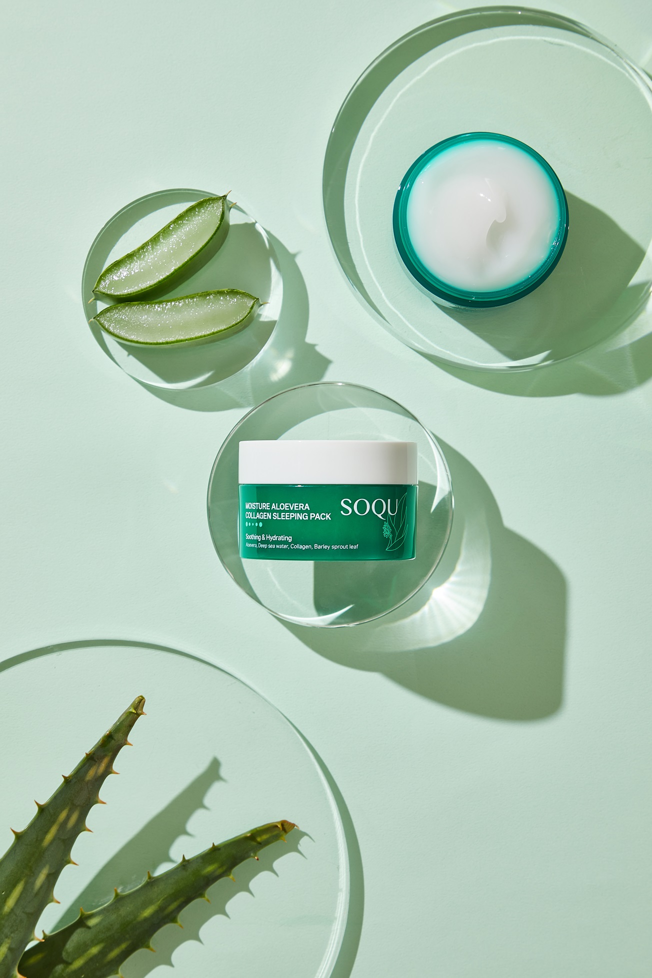 SOQU Moisture Aloe Vera Collagen Lines(toner, mist, emulsion, sleeping pack)