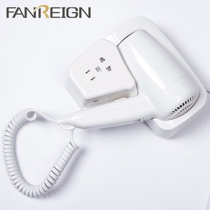 Standard Plug Wall Mounted Hotel Hair Dryer with shaver socket 220V for Guestroom
