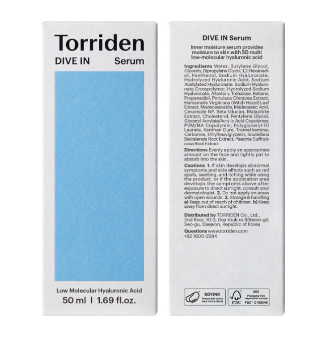 Torriden DIVE IN Hyaluronic Acid Serum 50ml (1.69 fl.oz.)
