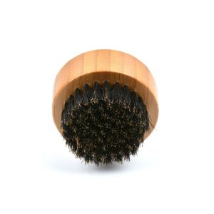 TS-1022 Round Bamboo Handle Boar Bristle Beard Brush