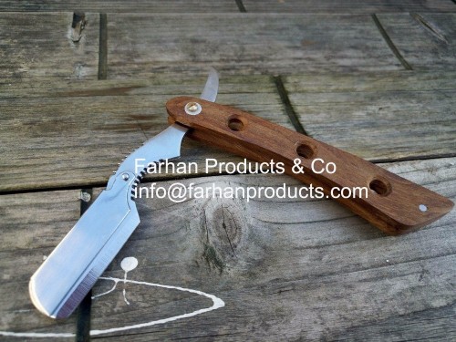 wood handle stainless steel shaving razor/ barber salon razor