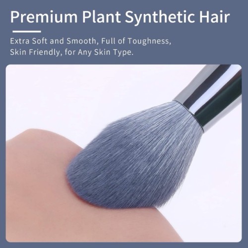Custom Logo OEM 8Pcs Navy Blue Geometric Handle Cosmetic Brush Set with Envelope Clutch Bag Silver Ferrule Beauty Tools Manufacturer