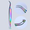 Nail Tweezers And Scissors Kit Straight Curved Rainbow Stainless Steel Tweezers Set For Nail Art Sticker Eyelash Extensions Pick