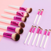 Custom Logo OEM 2Pcs White Handle Makeup Brush Set with Metallic Pink Ferrule Hanging Retail Display Box Cosmetic Tools Manufacturer