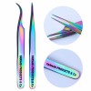 Nail Tweezers And Scissors Kit Straight Curved Rainbow Stainless Steel Tweezers Set For Nail Art Sticker Eyelash Extensions Pick