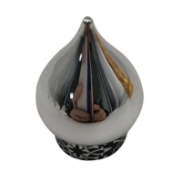 Custom Cosmetic High-end Die-casting Metal Zinc Alloy Silver Plating Unique Design Teardrop ShapePerfume Bottle Caps
