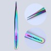Nail Tweezers And Scissors Kit Straight Curved Rainbow Stainless Steel Tweezers Set For Nail Art Sticker Eyelash Extensions Pick