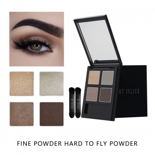 Personal label with high quality environmentally friendly high pigment durable 4-color combination eye shadow tray