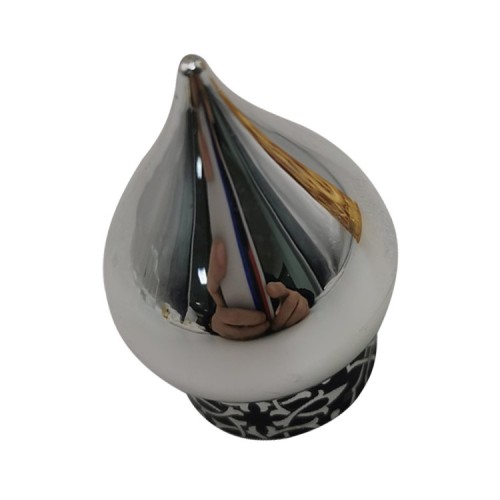 Custom Cosmetic High-end Die-casting Metal Zinc Alloy Silver Plating Unique Design Teardrop ShapePerfume Bottle Caps