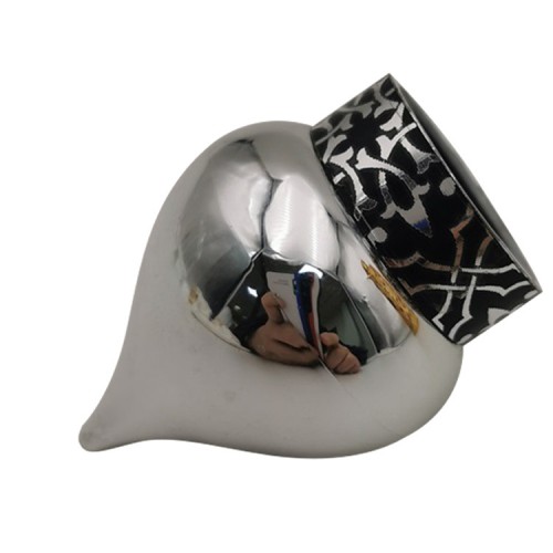 Custom Cosmetic High-end Die-casting Metal Zinc Alloy Silver Plating Unique Design Teardrop ShapePerfume Bottle Caps