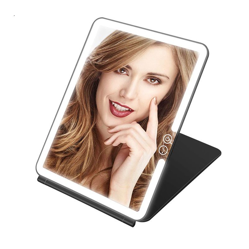 Travel Portable Adjustable Brightness 72 LED There-Color Light Folding Mirror