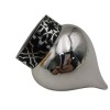 Custom Cosmetic High-end Die-casting Metal Zinc Alloy Silver Plating Unique Design Teardrop ShapePerfume Bottle Caps