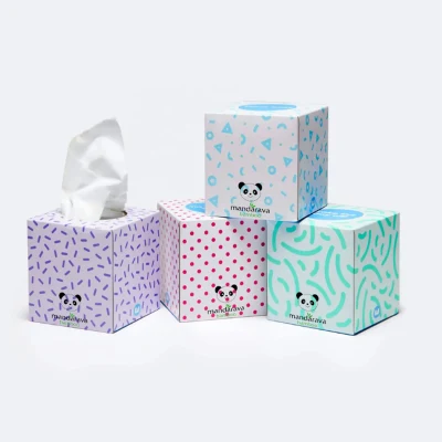 China Customized Logo Design Different Color Paper Cardboard Facial Tissue Box