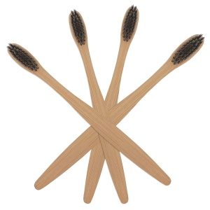 Custom Logo Eco- friendly Charcoal Bristles Bamboo Toothbrush