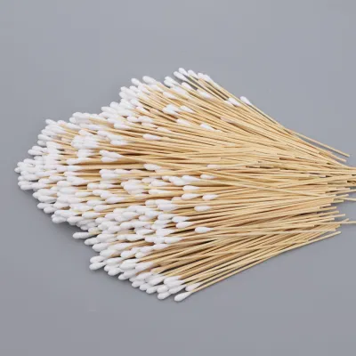 Custom Logo Organic Biodegradable Wooden Sticks Medical Cotton Buds Swabs