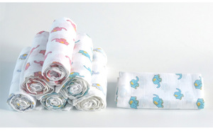 cute elephant muslin cloth 70cm *70cm baby diaper /nappy manufactort factory in china