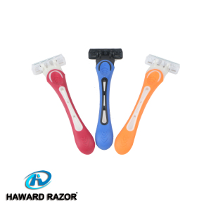 D315L HAWARD rubber handle three blade shaving razor