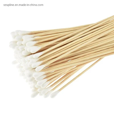 Disposable One Head Cotton Swabs Pointed Tip Wooden Stick Cotton Swab