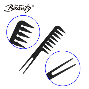 Double using method afro pick comb fork for salon hair cutting