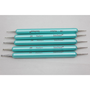 factory supply hot sale 5 pcs/set colored pearl double heads nail art tool dotting pen