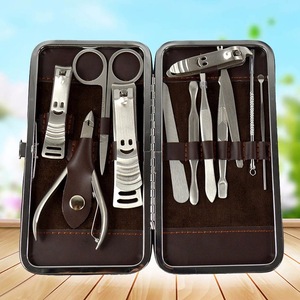 High quality promotion stainless steel nail tool with gift box 12pcs nail care tools set for women men