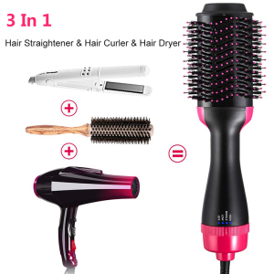 Hot Air Brush Fast Straight Ceramic Brush Hair Straightener