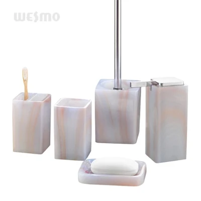 Hot Sale Marble Look Polyresin Bathroom Accessory Sets/Soap Dispenser