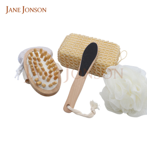 Hot Sale Mesh Massager Scrubber Oval Pumice Stone Sisal Sponge Bath Shower Gel Accessory Gift Set