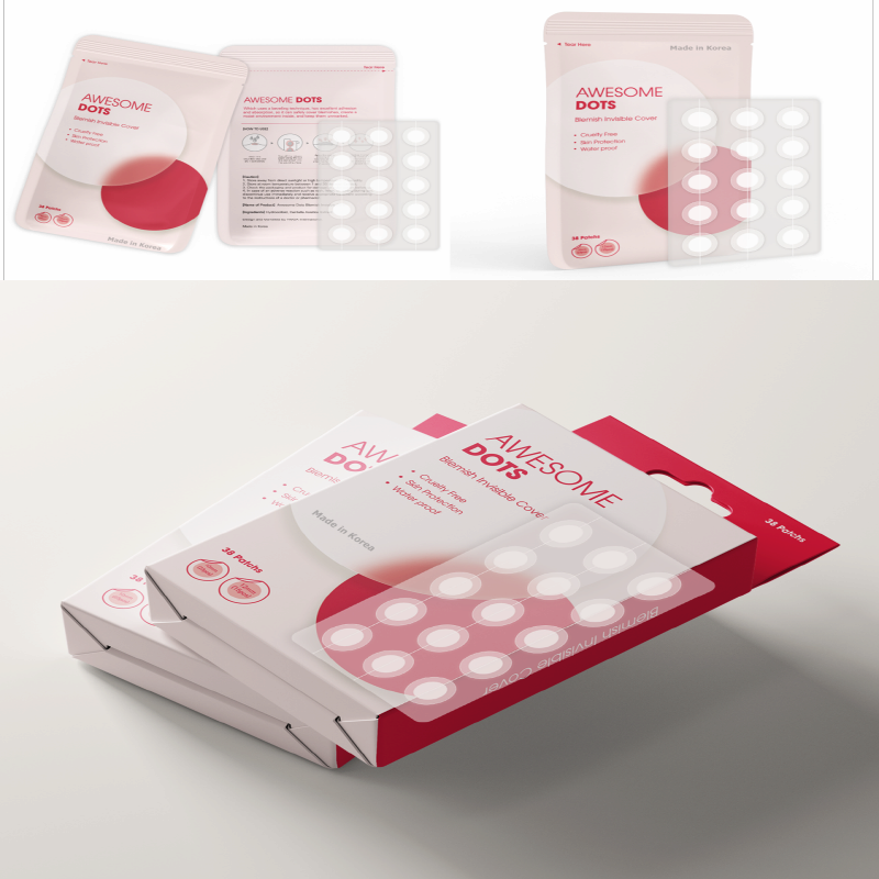 Hydrocolloid Pimple Patch in paper box package under OEM