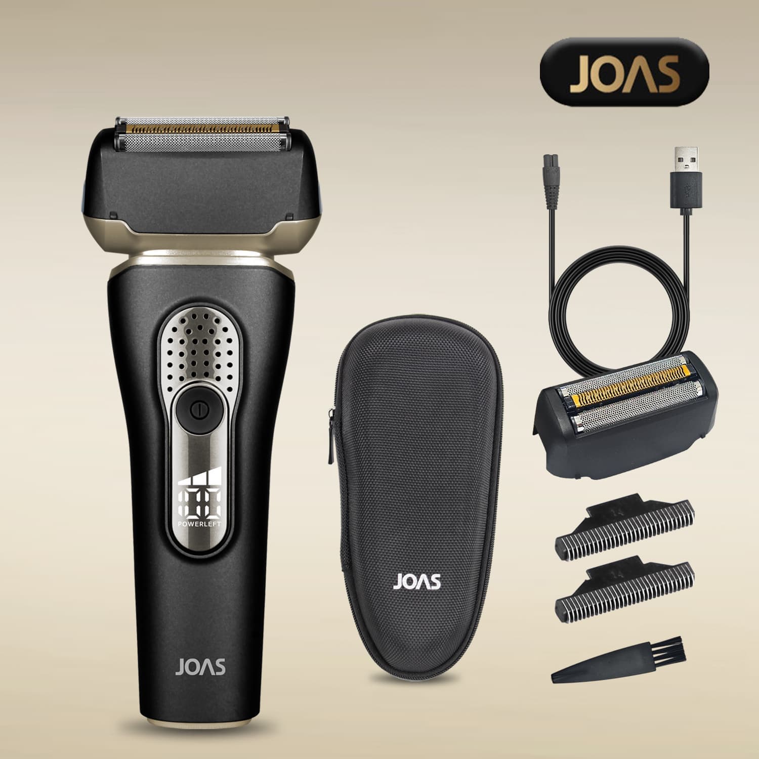 Joas Titanium-Coated Triple-Blade Electric Shaver JS-7100 3-Speed Adjustable Waterproof