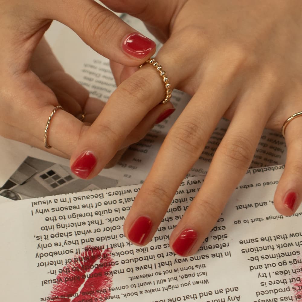KEEPU CUSTOM NAIL STRIP RED ON RED GEL TUBE