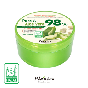 Korea Plantco pure & aloe vera 98% moisture soothing gel halal certificate cosmetic nature soothing gel