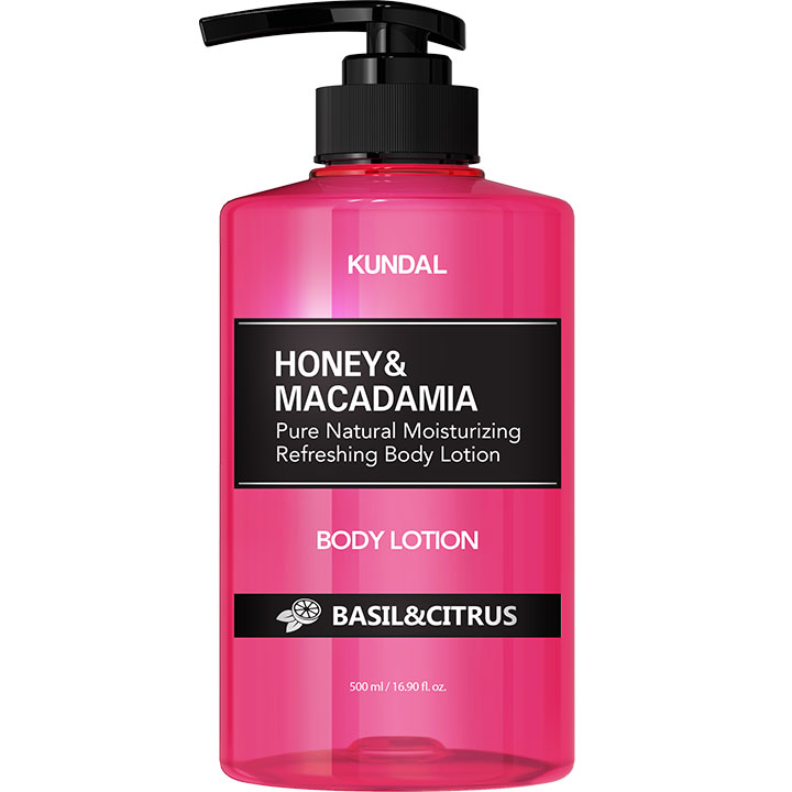 (KUNDAL) Honey & Macadamia Pure Body Lotion [Basil & Citrus] 500ml